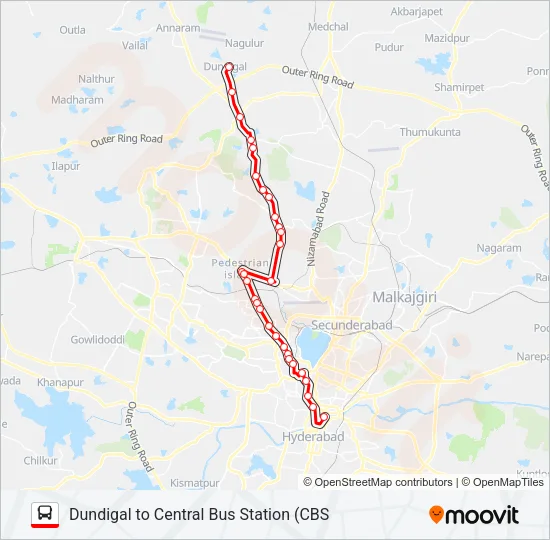 230X Bus Line Map