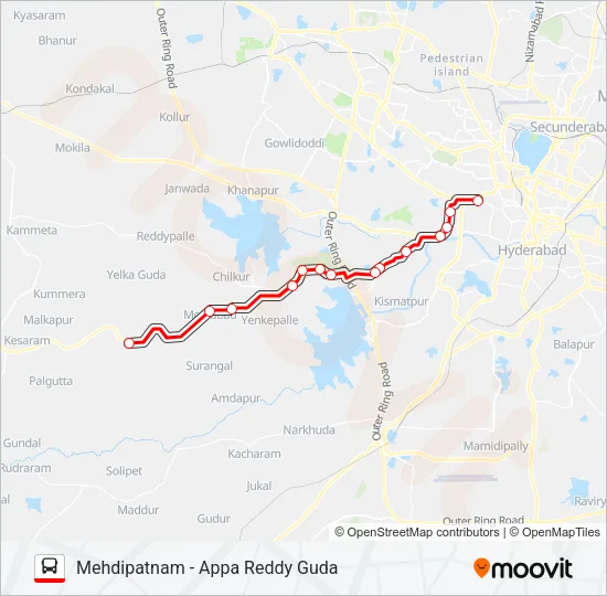 288C Bus Line Map