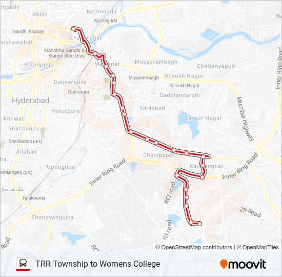 104T bus Line Map