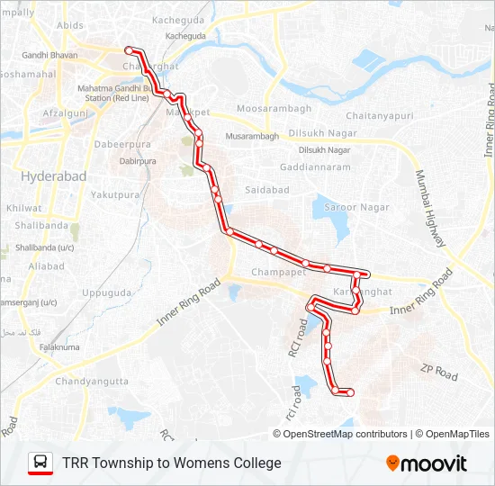 104T Bus Line Map