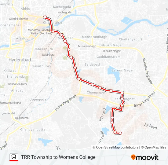 104T Bus Line Map