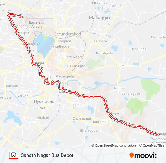 158/299 Bus Line Map