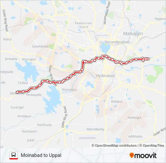 113M/288 Bus Line Map