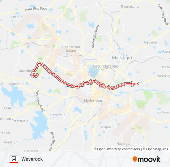 113M/W Bus Line Map