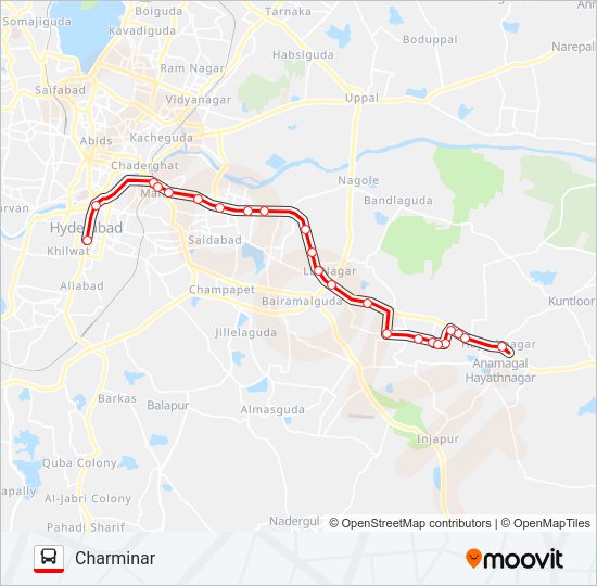 208C bus Line Map