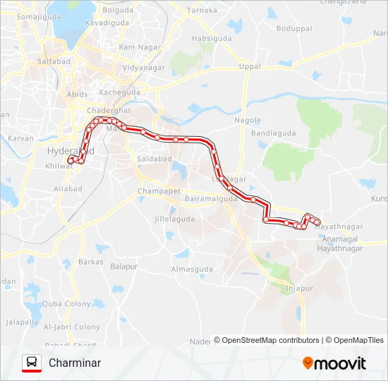 208C Bus Line Map