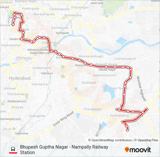 101B Bus Line Map