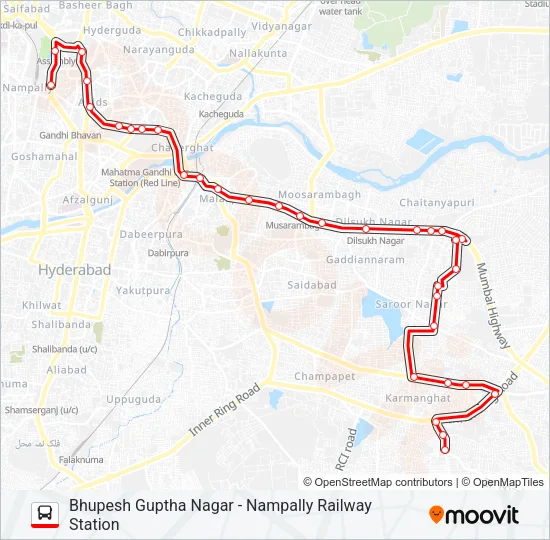 101B Bus Line Map