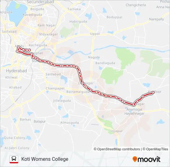 201K Bus Line Map