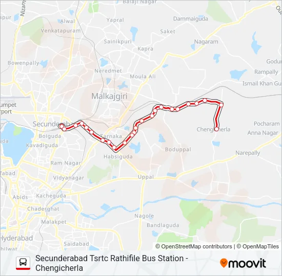 250S Bus Line Map