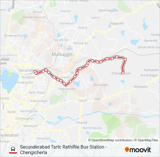 250S Bus Line Map
