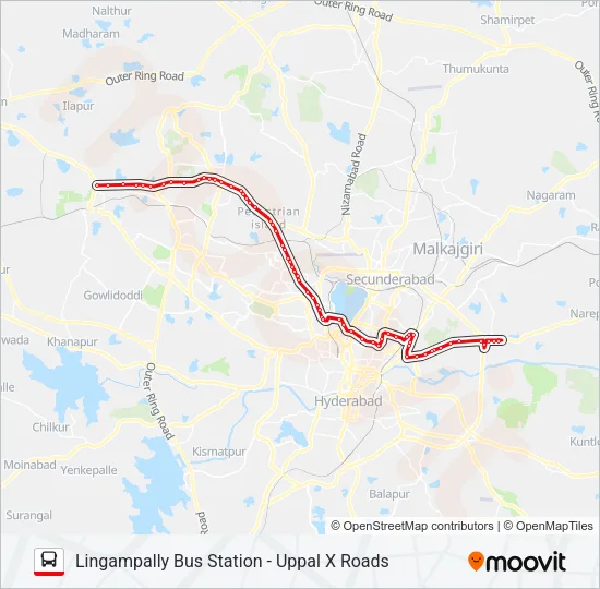 113EL Bus Line Map