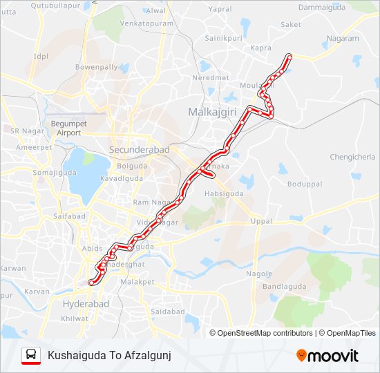 Hyderabad Bus Route Map 3K Route: Schedules, Stops & Maps - Afzalgunj (Updated)