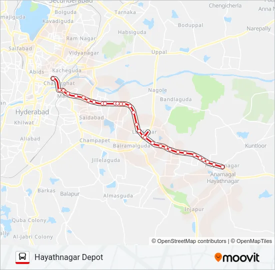 299H Bus Line Map