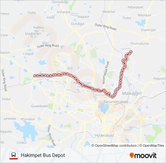 22/219L Bus Line Map