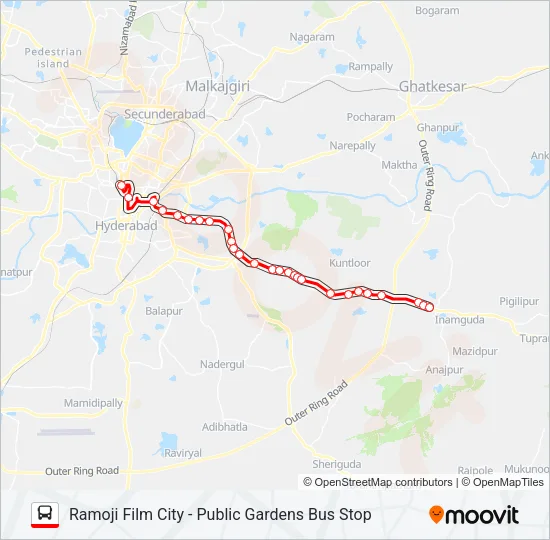 204N Bus Line Map