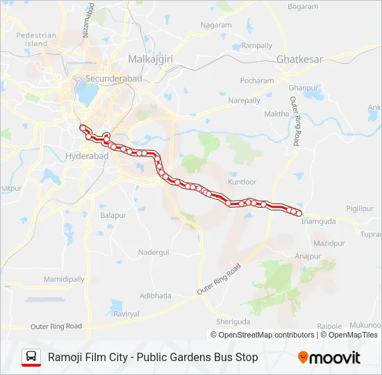 204N Bus Line Map