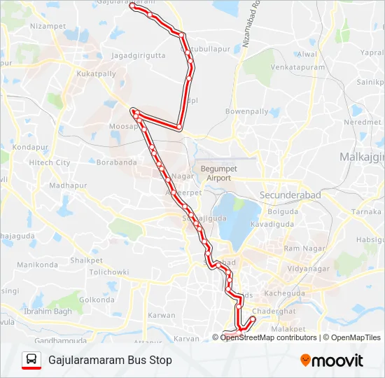 9X/171M Bus Line Map
