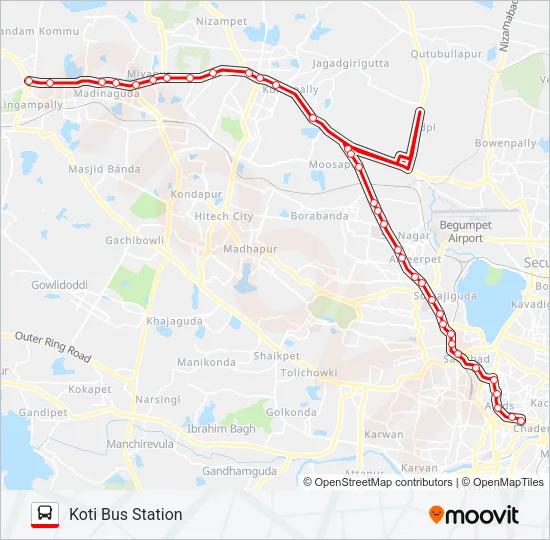 218L Bus Line Map