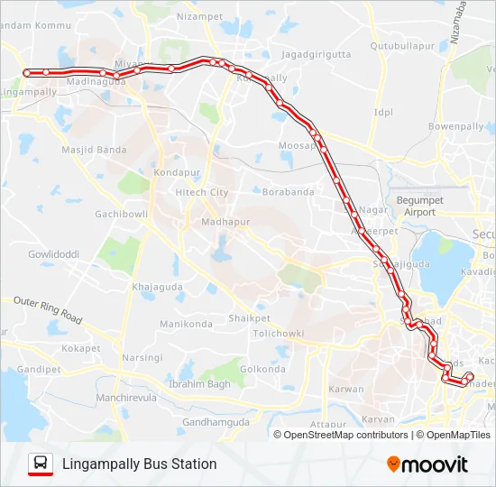 218L Bus Line Map