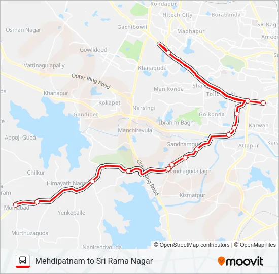 288S Bus Line Map