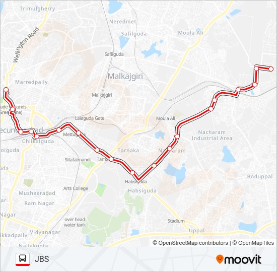 250H Bus Line Map