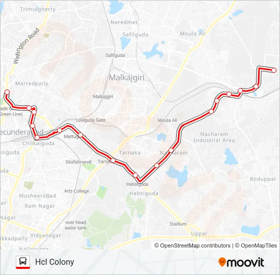 250H Bus Line Map