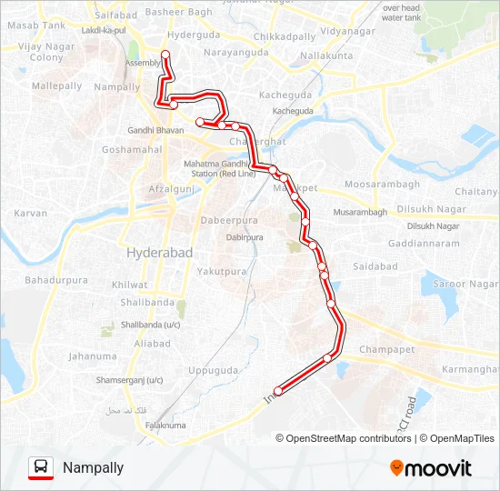 102H Bus Line Map