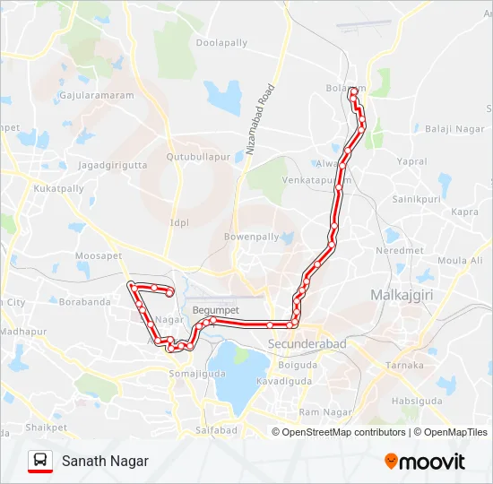 22S Bus Line Map