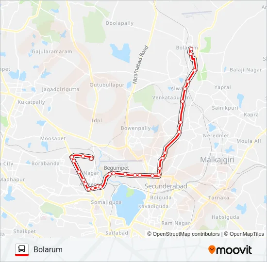 22S Bus Line Map