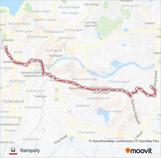 100R Bus Line Map