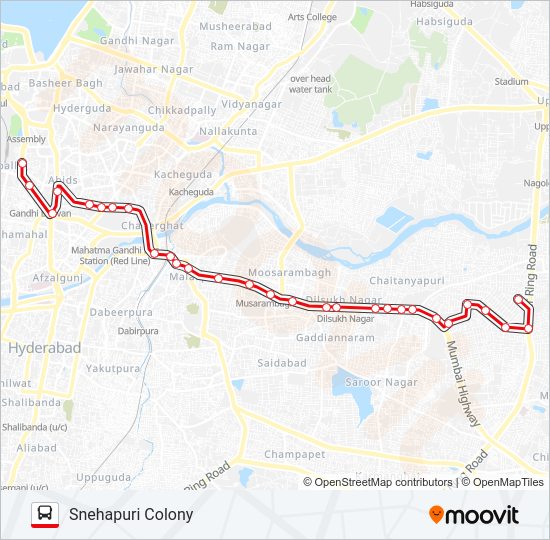 100R bus Line Map