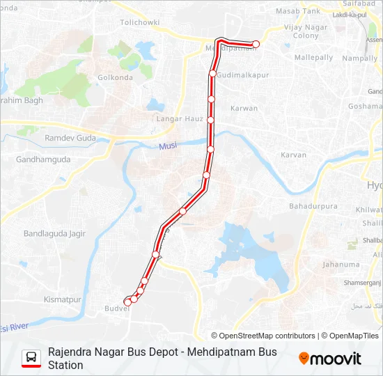 92X Bus Line Map