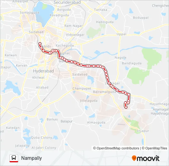 100N Bus Line Map