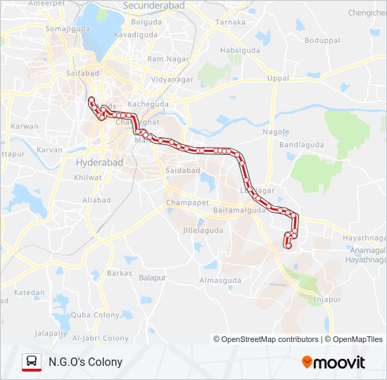 100N bus Line Map