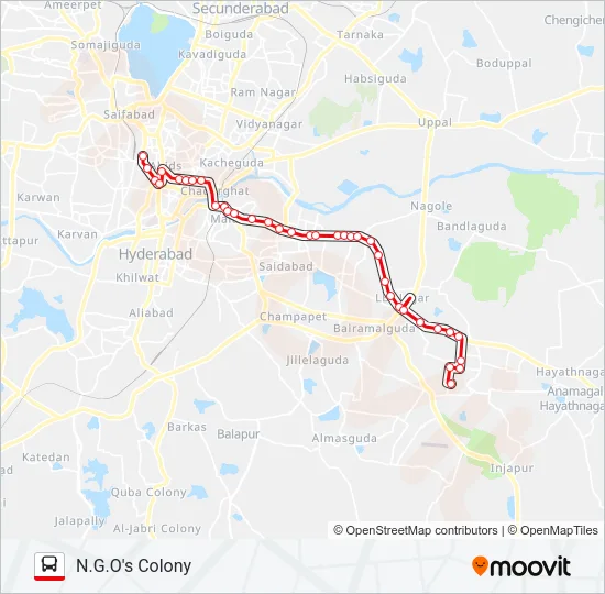 100N Bus Line Map