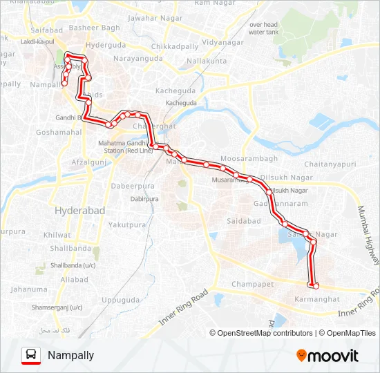 101K Bus Line Map