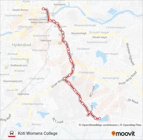 102CJ Bus Line Map