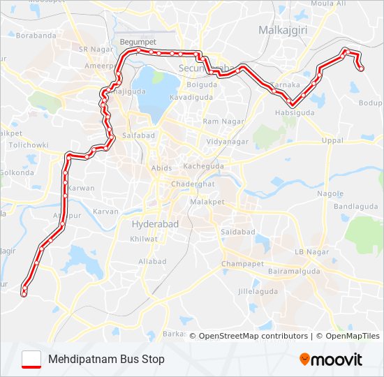 49250m Route: Schedules, Stops & Maps - Mehdipatnam Bus Stop (Updated)