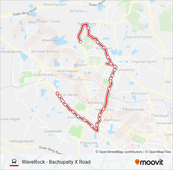 195W Bus Line Map
