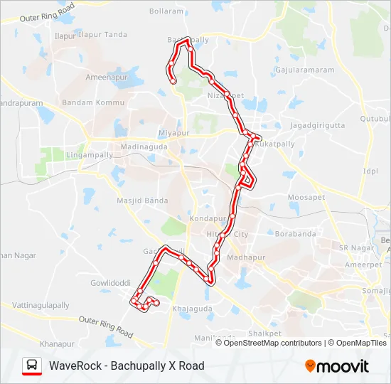 195W Bus Line Map
