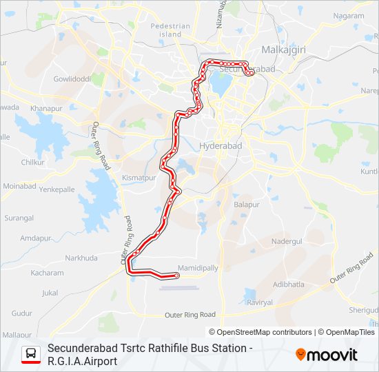 Hyderabad To Kothagudem Route Map 49M251 Route: Schedules, Stops & Maps - R.g.i.a.airport (Updated)