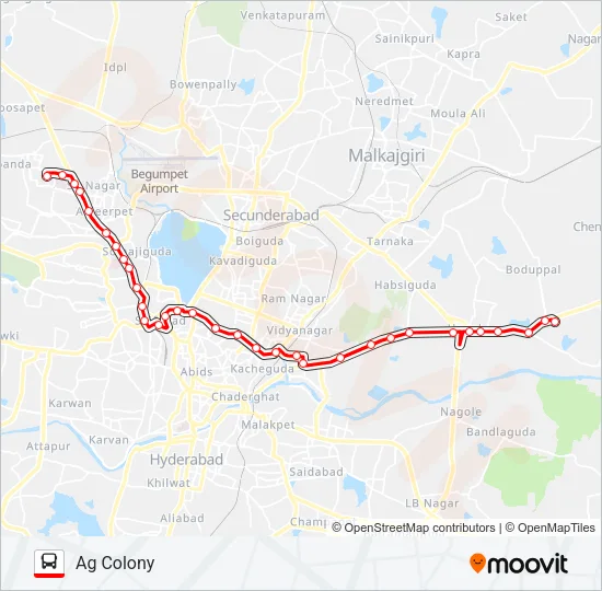 113K/A Bus Line Map