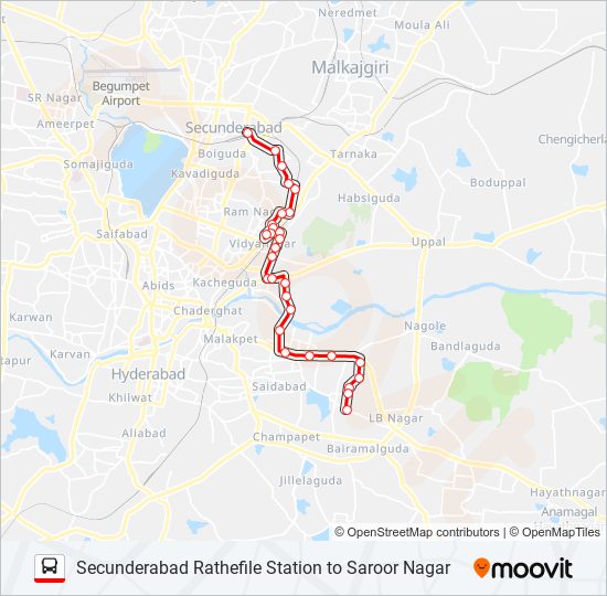 Saroor Nagar Route Map 107Js Route: Schedules, Stops & Maps - Saroor Nagar (Updated)