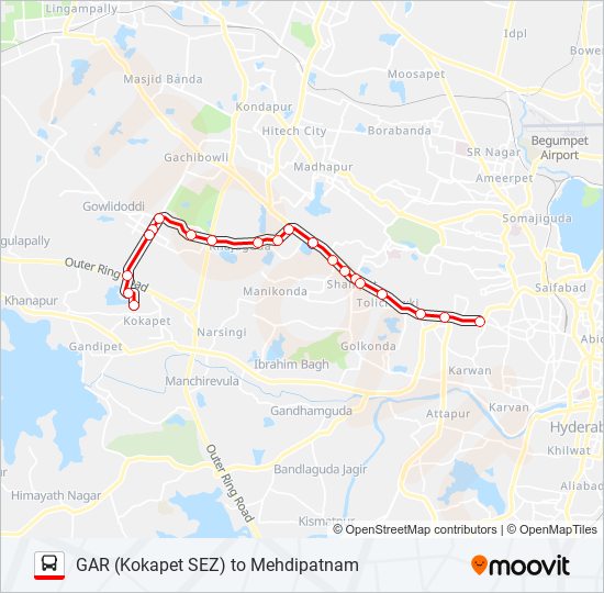 116MG bus Line Map