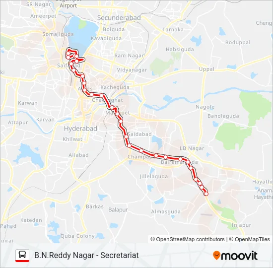 93B Bus Line Map