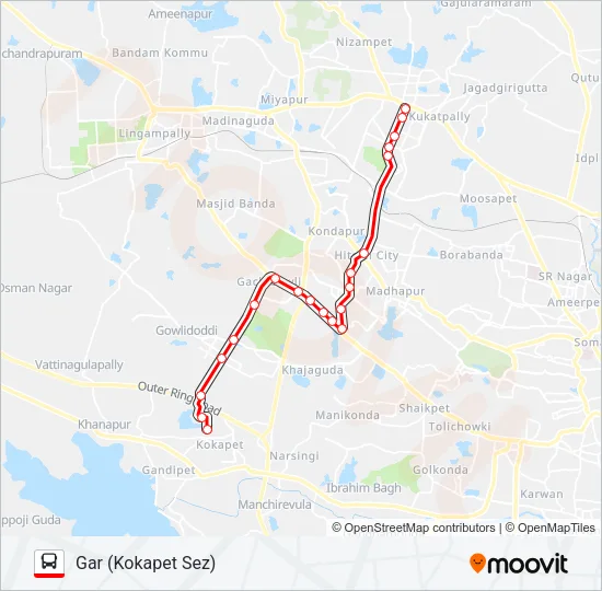 195G Bus Line Map