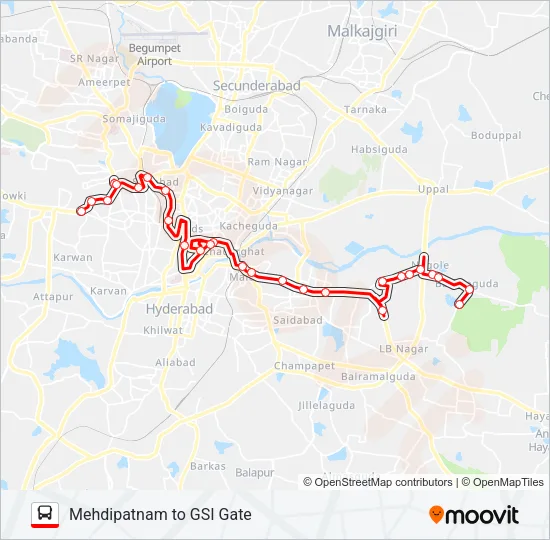 156G Bus Line Map