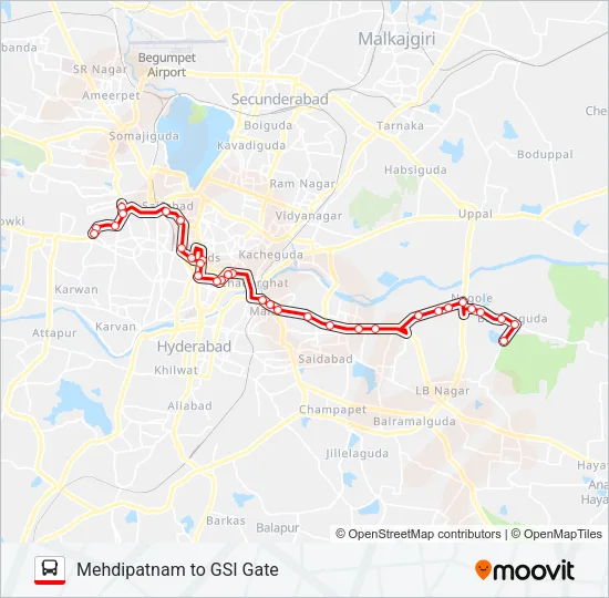 156G Bus Line Map