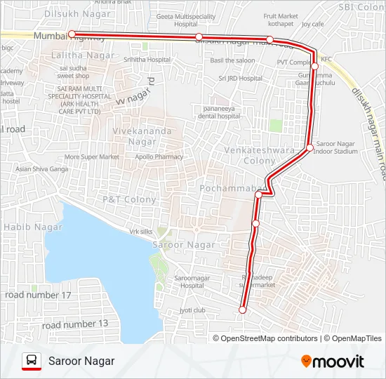 107 Bus Line Map